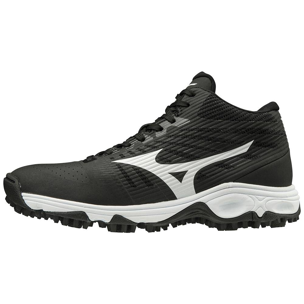 Tenis Baseball Mizuno Ambition All Surface Mid Turf - Homem - Pretas/Branco - RNKQL0549